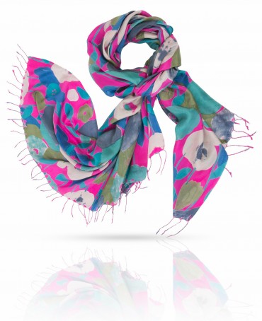 Палантин Женский S40-FLORA.ABSTR/FUCH